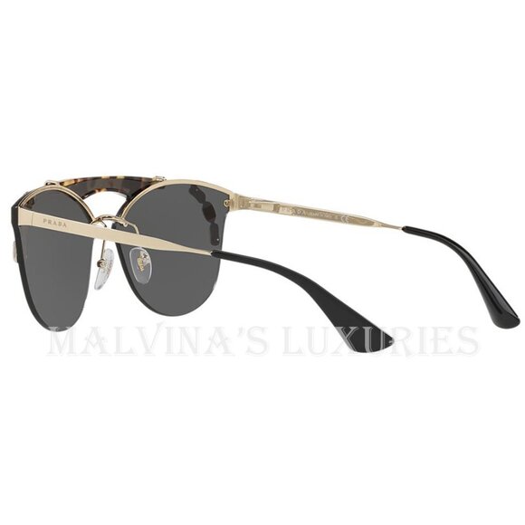 PRADA SUNGLASSES SPR 53U ROUND BROW BAR AVIATOR PILOT TORTOISE CRYSTAL DETAIL